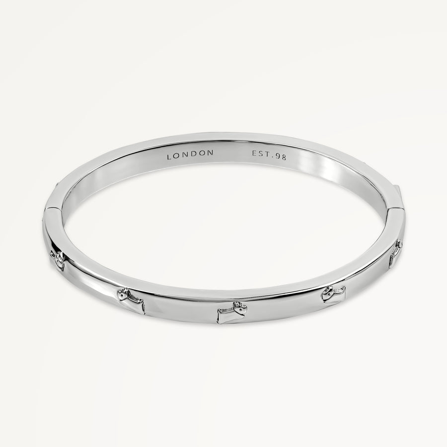 Cuba Street Etched Bangle Silver - RYJ3489S