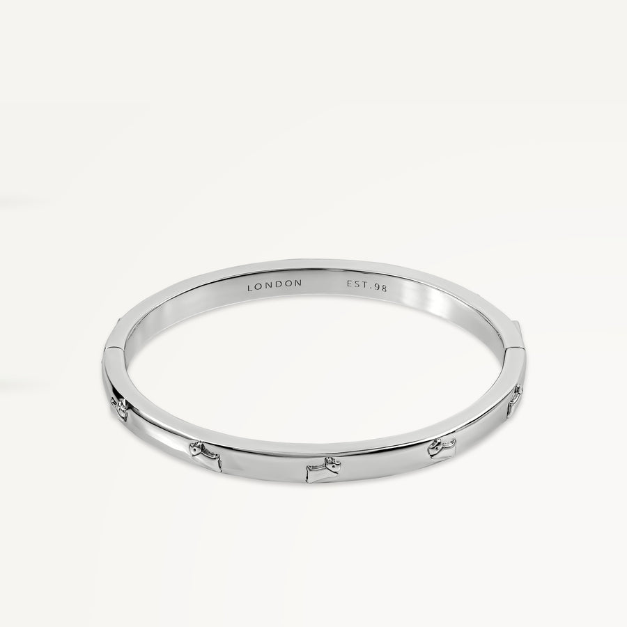 Cuba Street Etched Bangle Silver - RYJ3489S