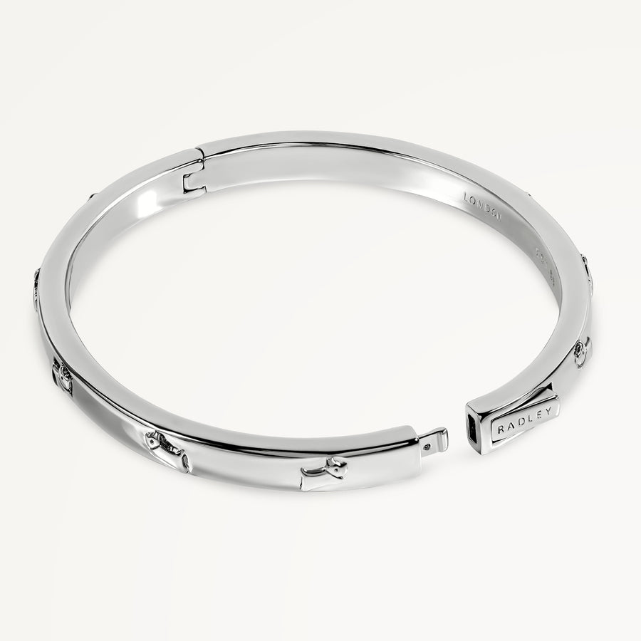 Cuba Street Etched Bangle Silver - RYJ3489S