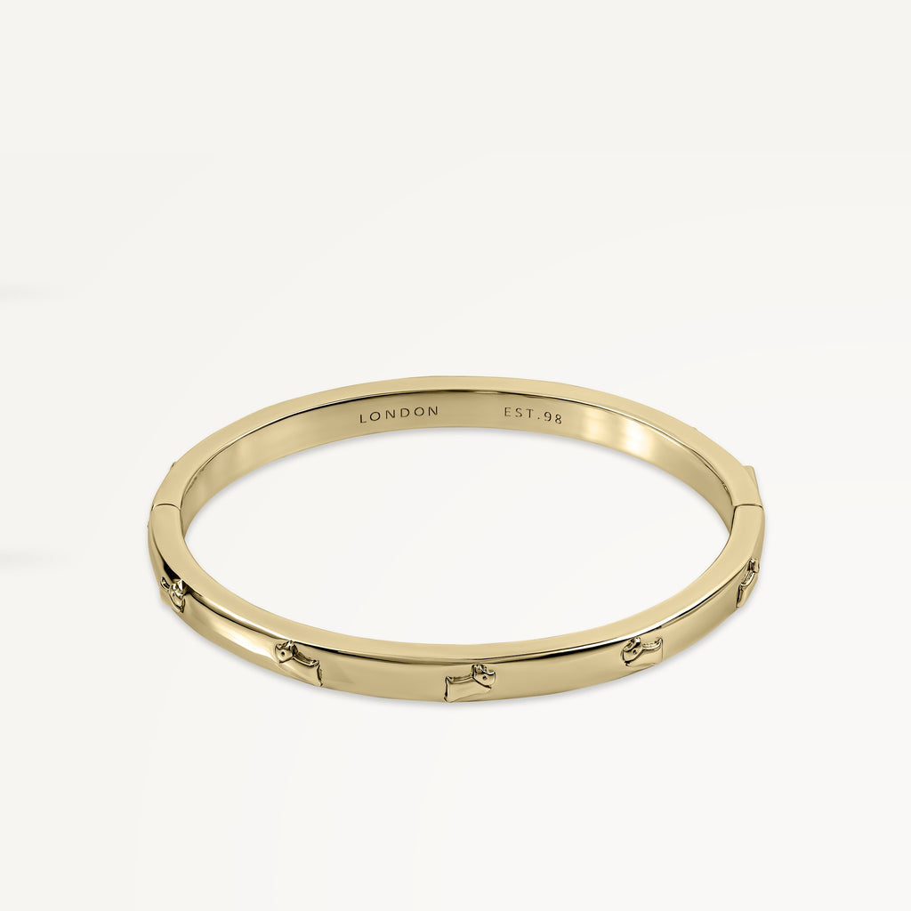CUBA STREET ETCHED BANGLE GOLD
