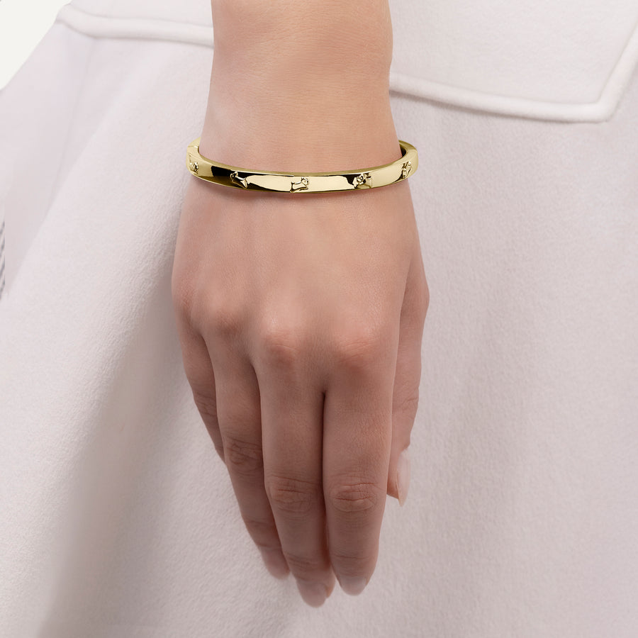 Cuba Street Etched Bangle Gold - RYJ3490S