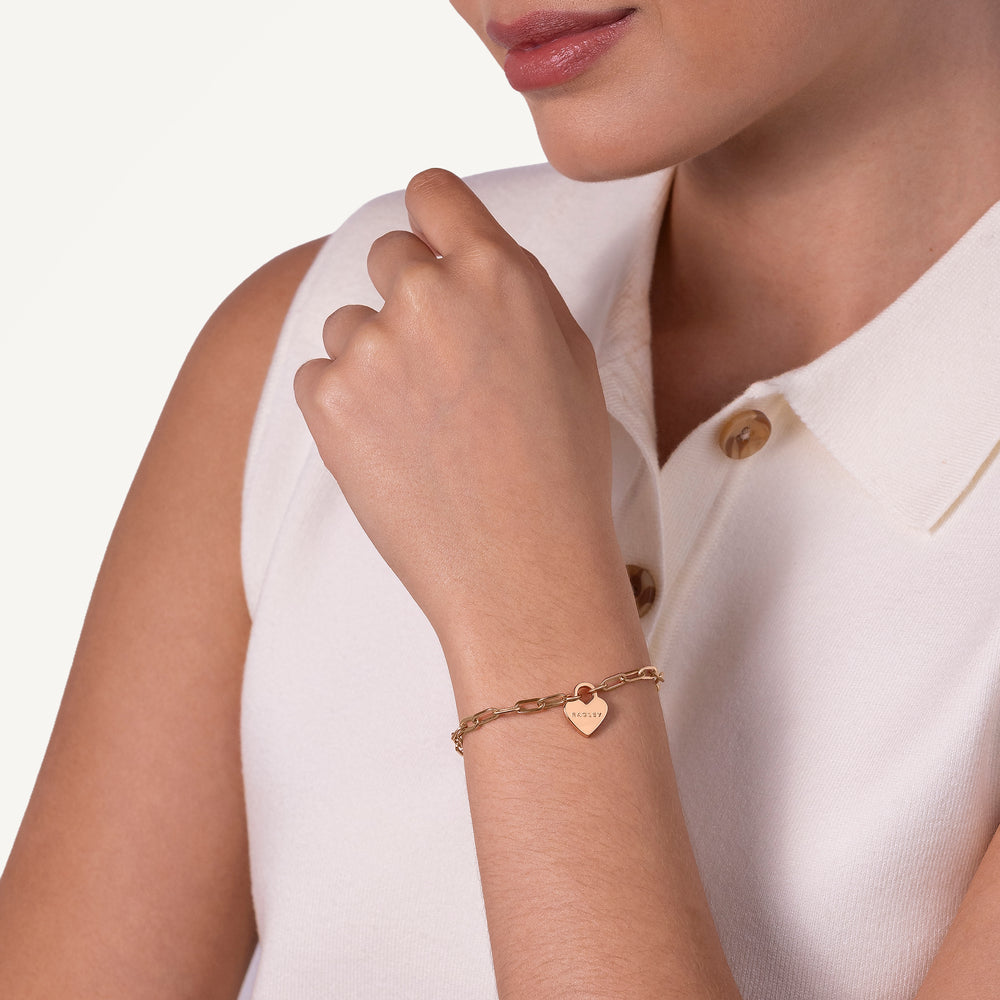 Selsey Street Heart Charm Bracelet Rose Gold - RYJ3524S