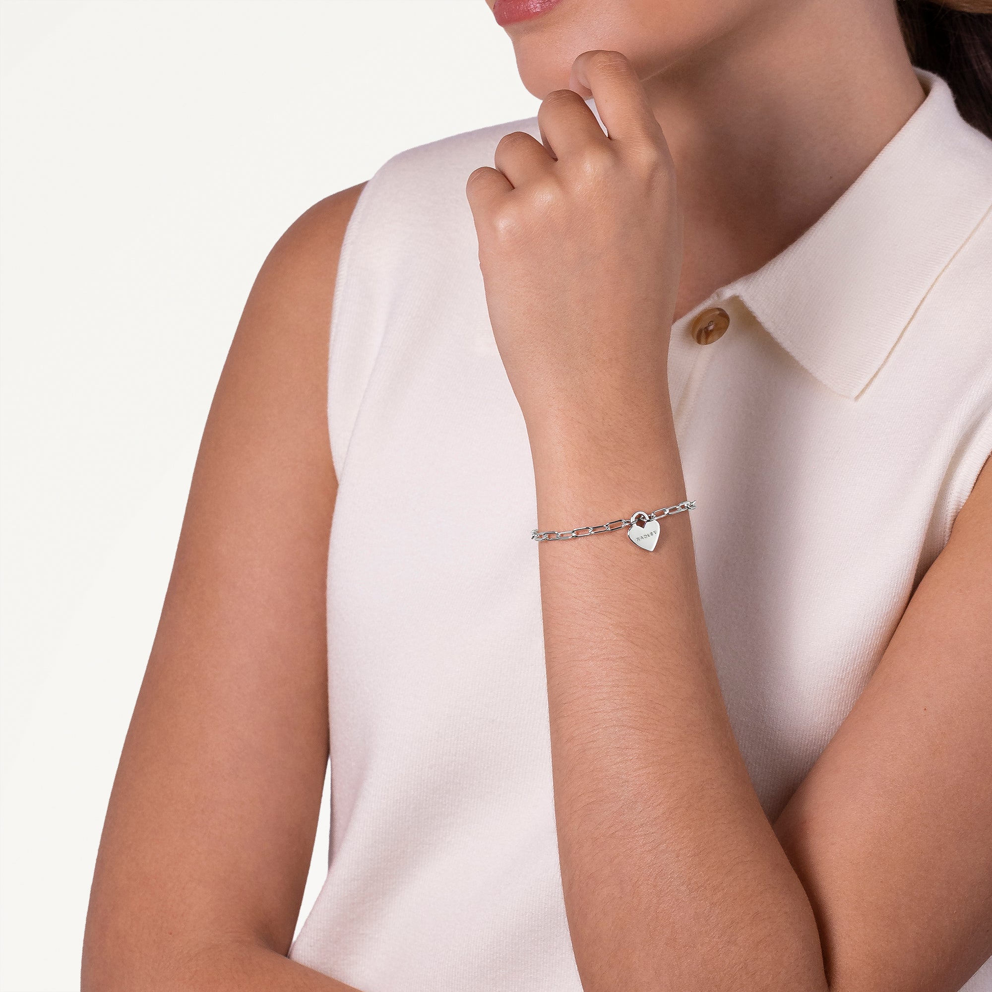 Selsey Street Heart Charm Bracelet Silver - RYJ3525S