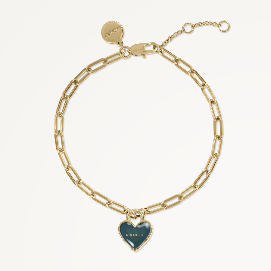 Selsey Street - Colour Heart Charm Bracelet Teal - RYJ3526S