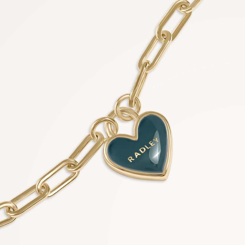 Selsey Street - Colour Heart Charm Bracelet Teal - RYJ3526S