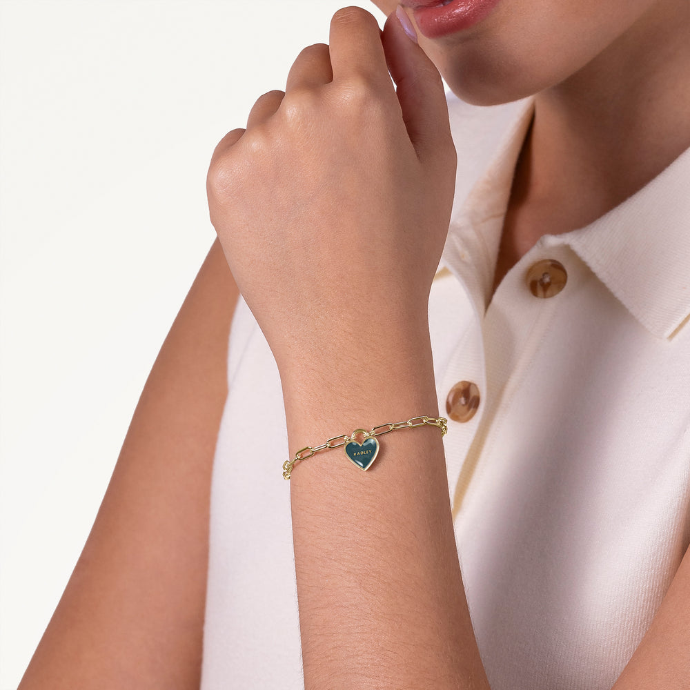 Selsey Street - Colour Heart Charm Bracelet Teal - RYJ3526S