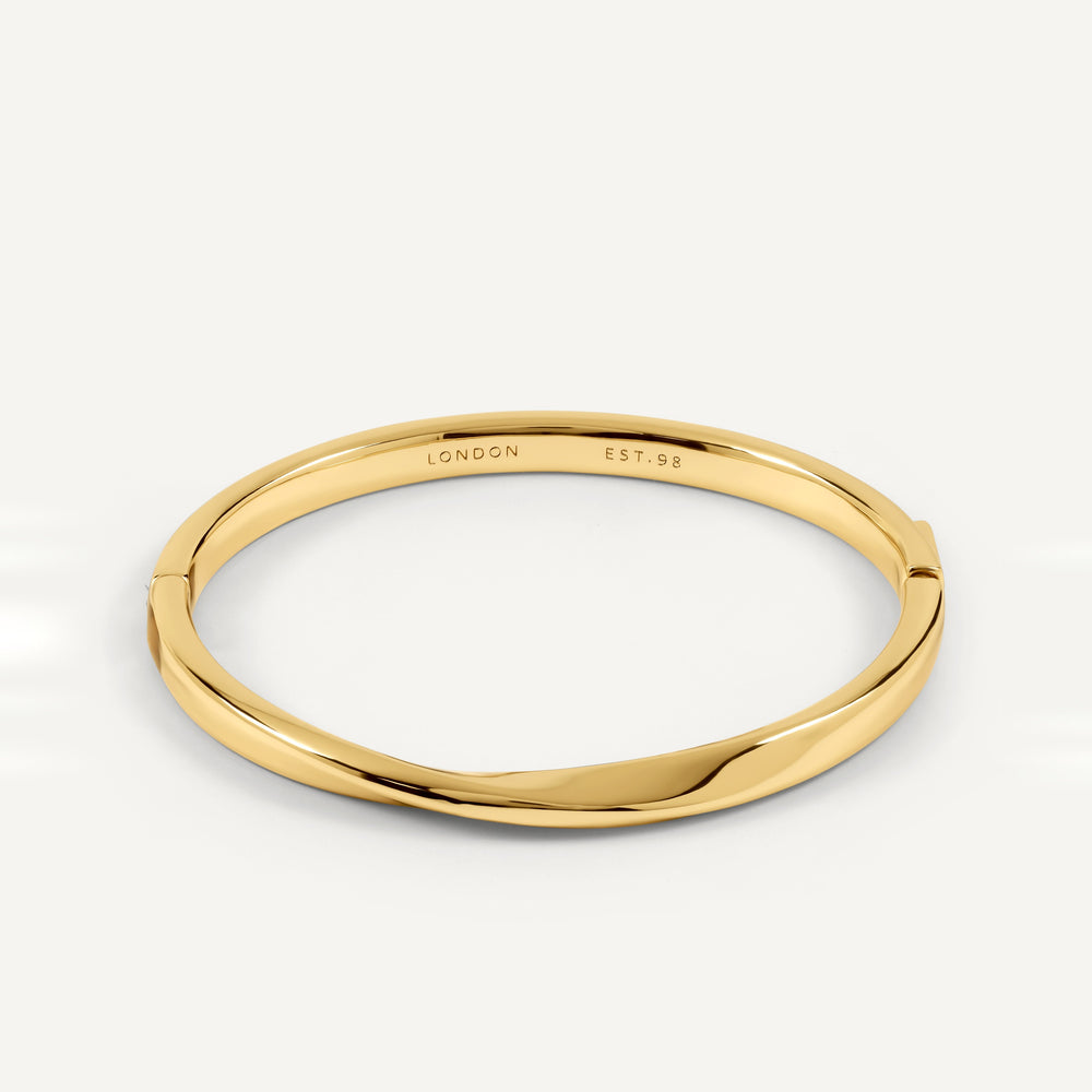 The Belsize Gold Twist Bangle Gold - RYJ3616S