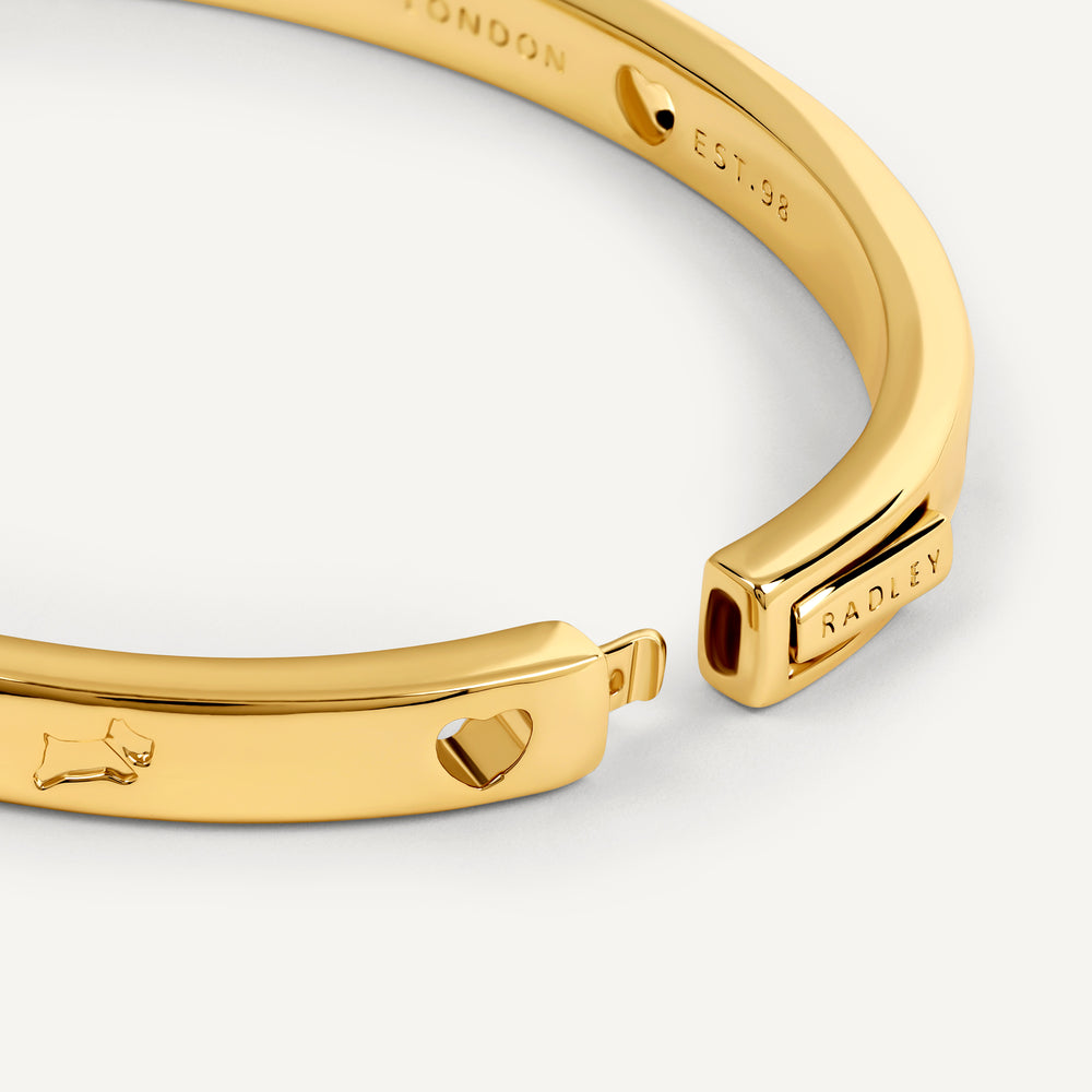 The Camden Cut Out Heart And Dog Bangle Gold - RYJ3618S
