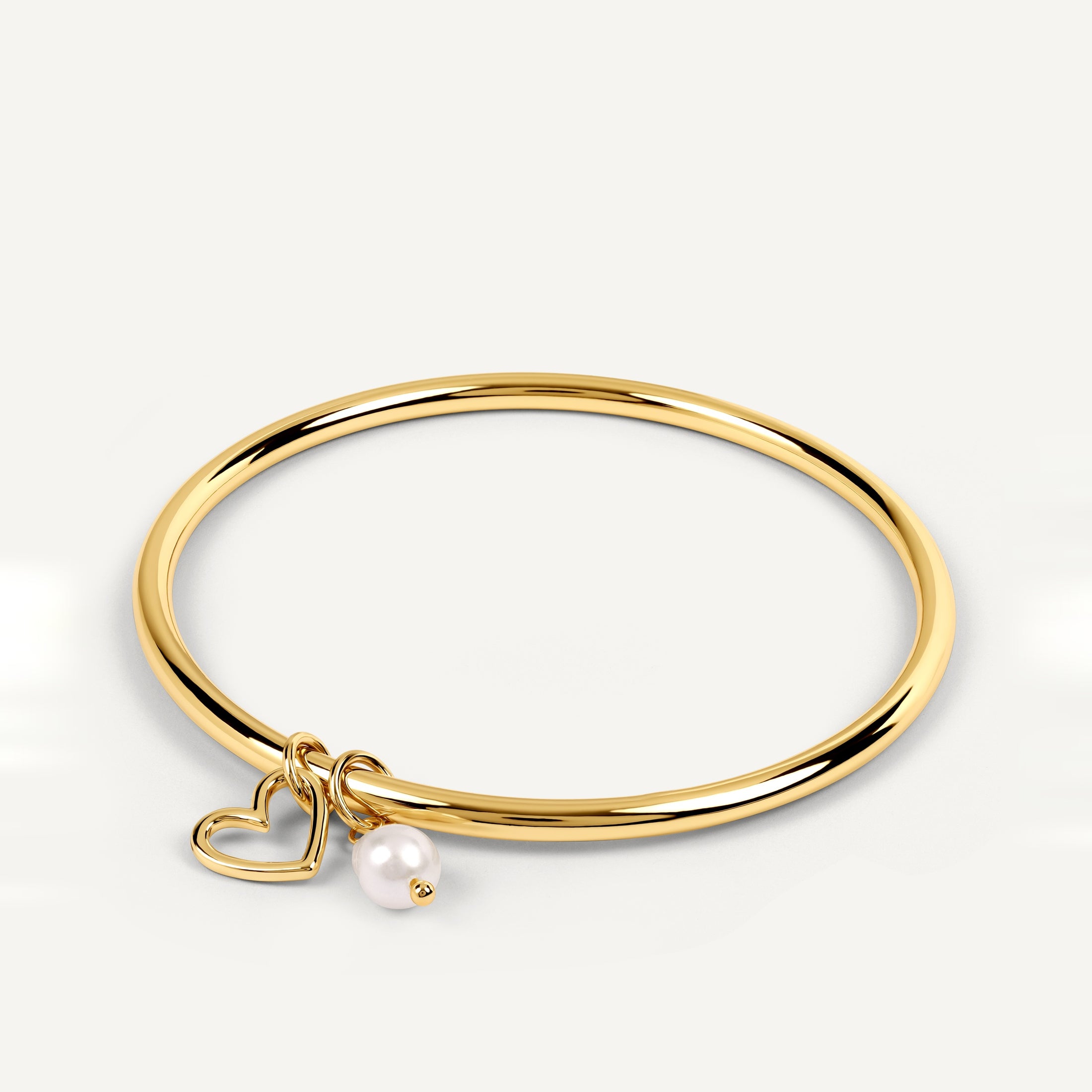 Heart Street Gold Hanging Charm Bangle Gold - RYJ3622S