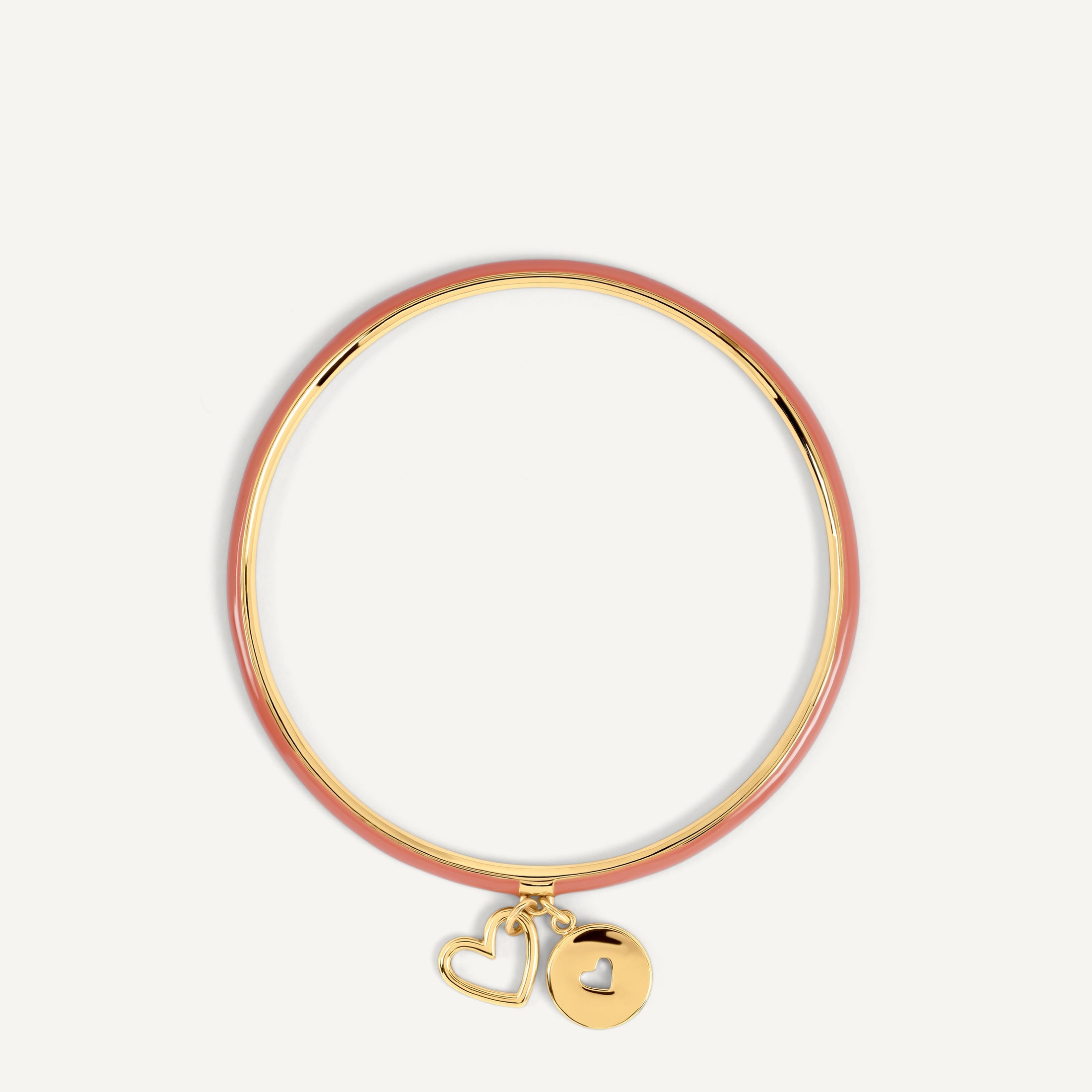 Heart Street Enamel Bangle With Hanging Cha Gold - RYJ3624S