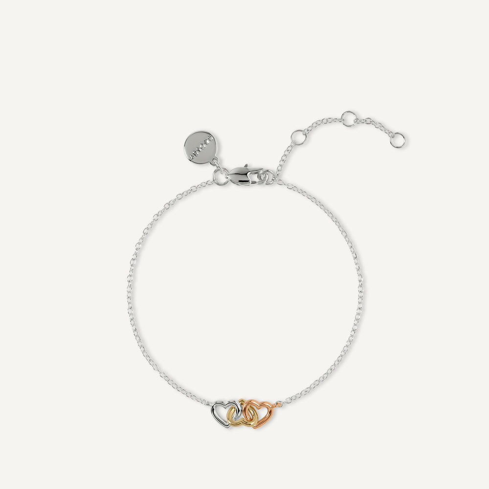 Love You Lots Triple Heart Charm Bracelet Silver - RYJ3655S