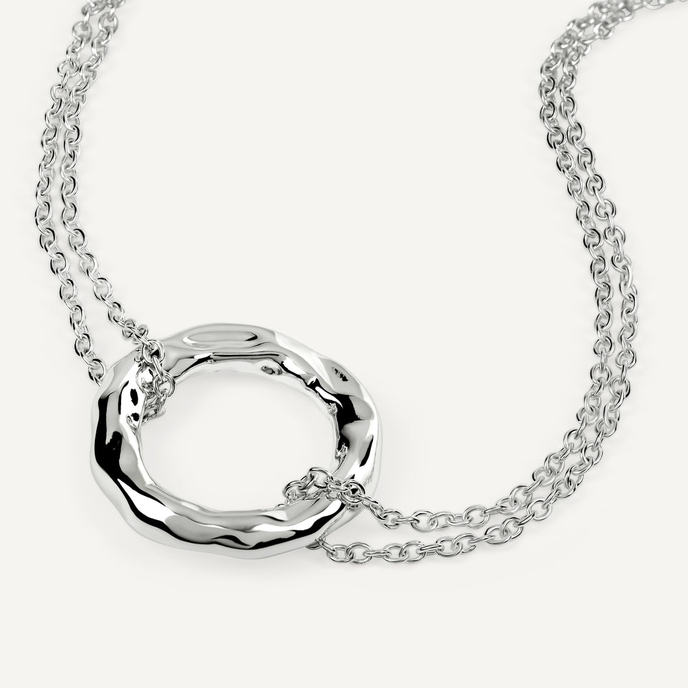 Hadley Lane Silver Plated Hammer Hoop Brac Silver - Ryj3657S