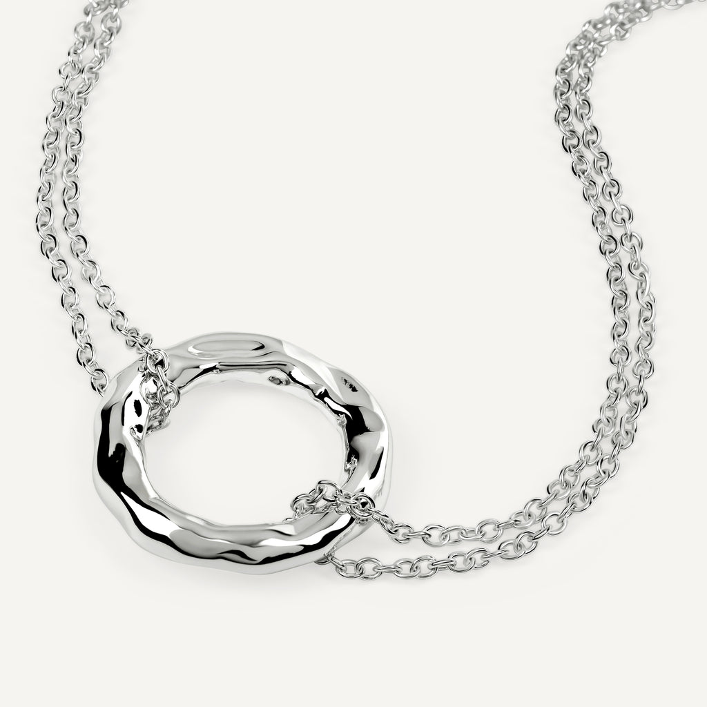 Hadley Lane Silver Plated Hammer Hoop Brac Silver - Ryj3657S