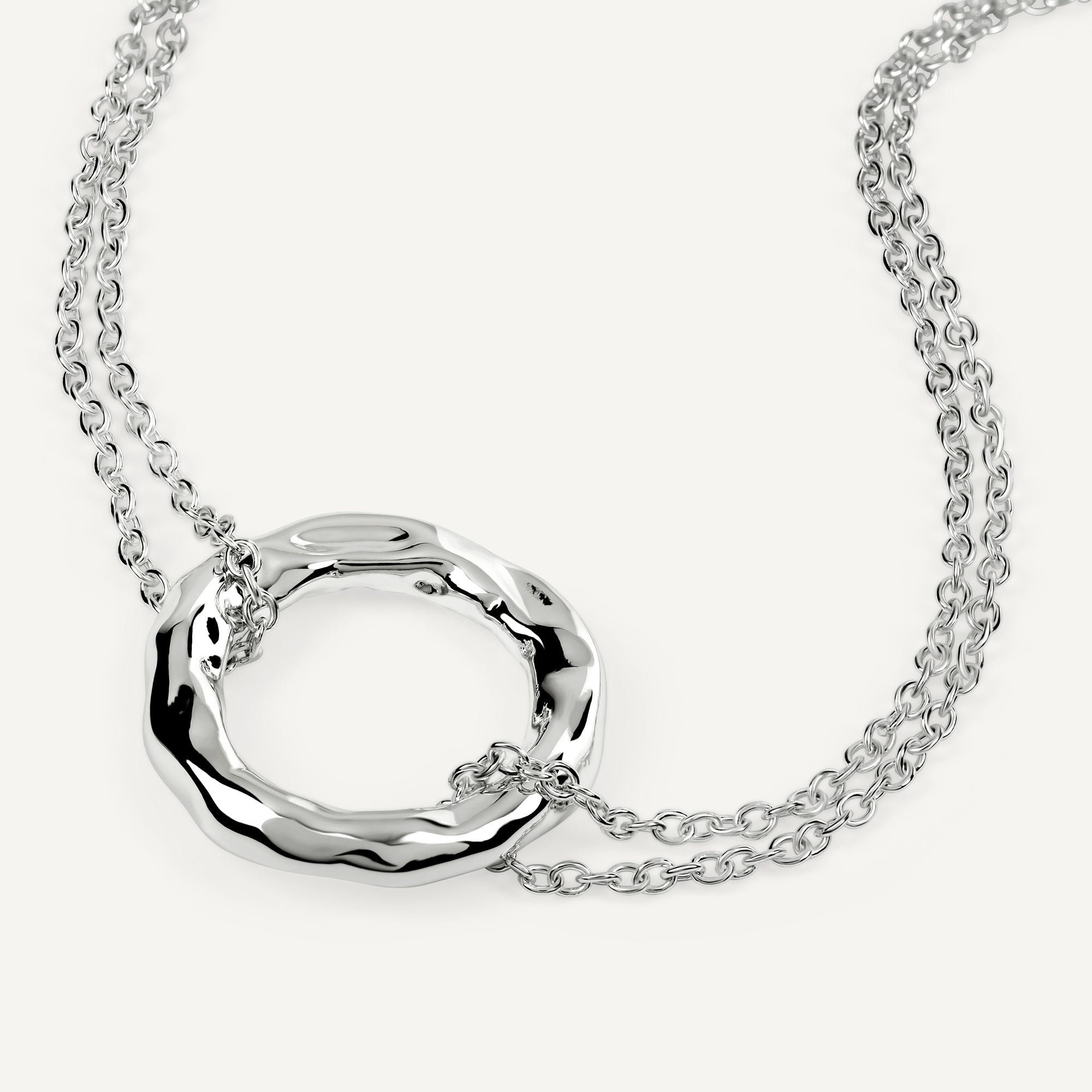 Hadley Lane Silver Plated Hammer Hoop Brac Silver - Ryj3657S