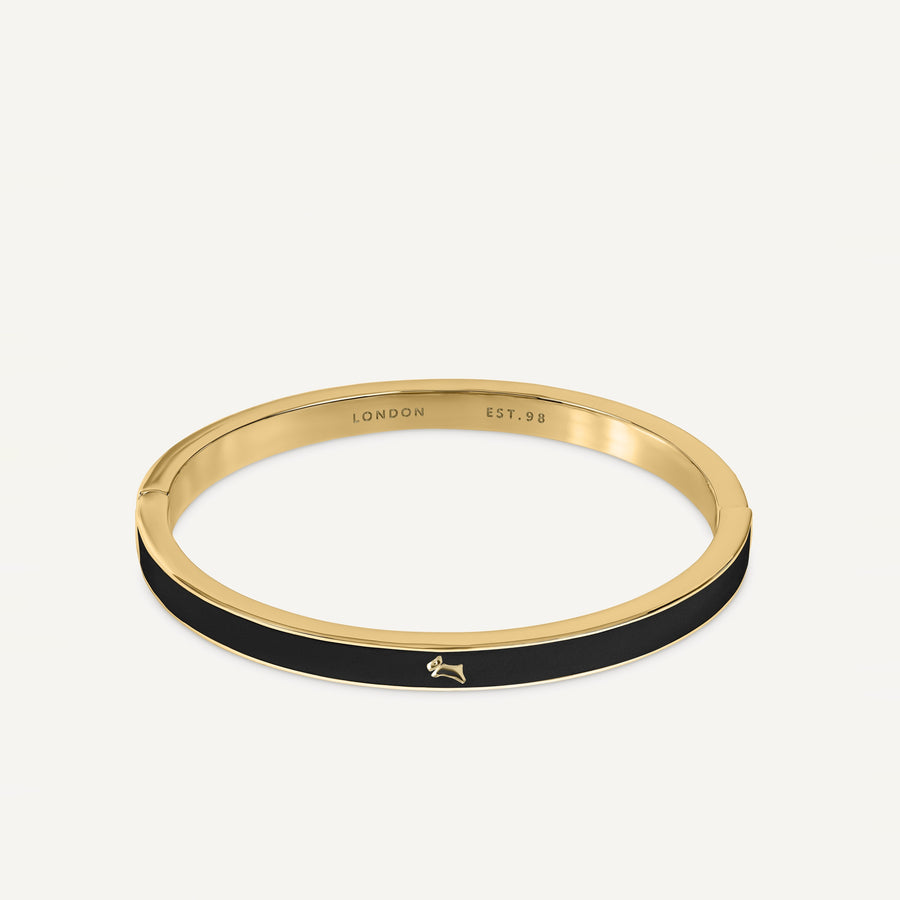 Sion Close Black Enamel Bangle Gold - RYJ3664S