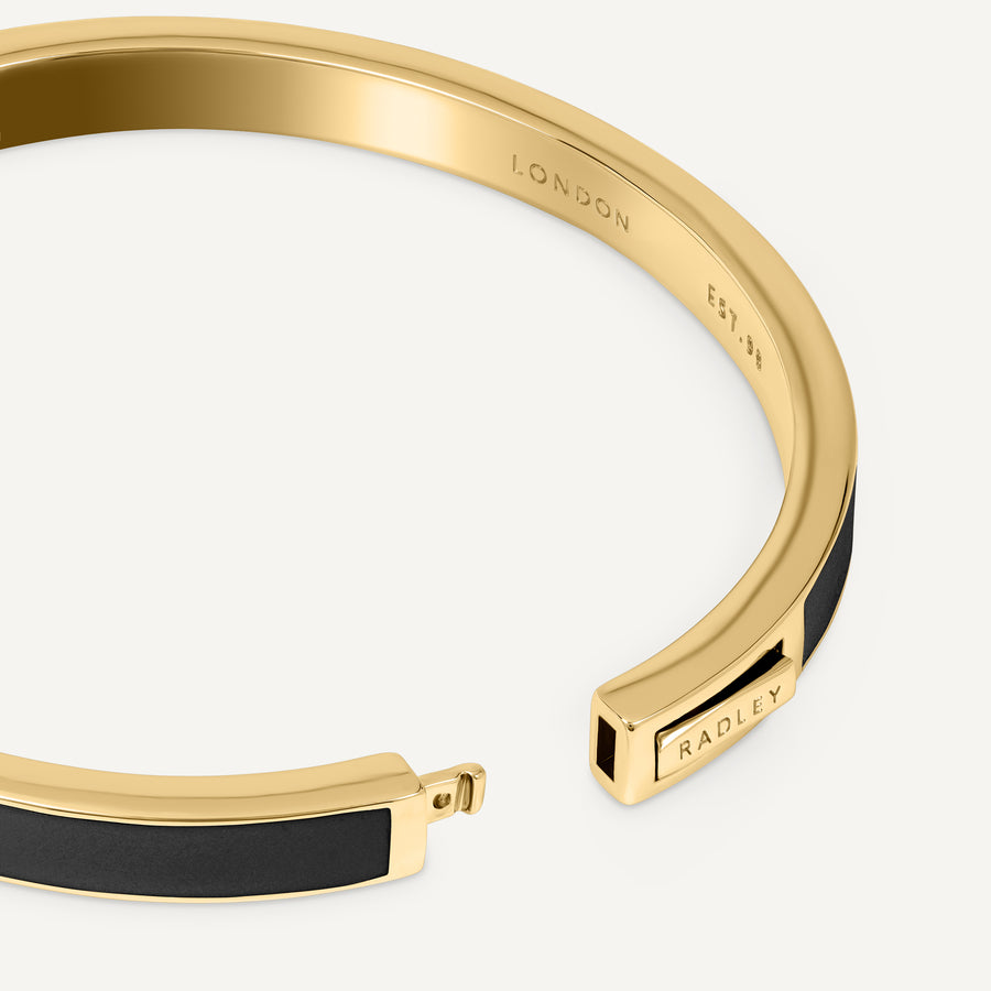 Sion Close Black Enamel Bangle Gold - RYJ3664S