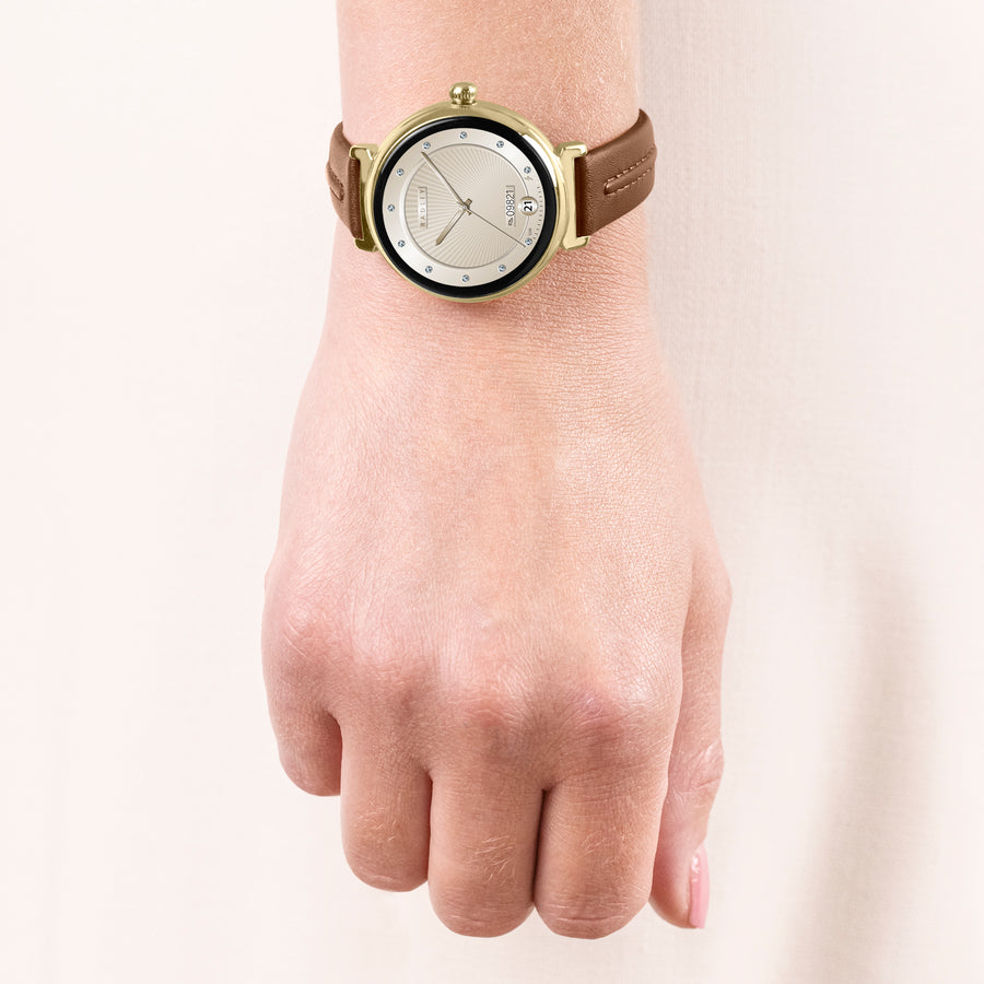 Series 48 T-Bar Smartwatch With Leather  Cognac - RYS48-2194