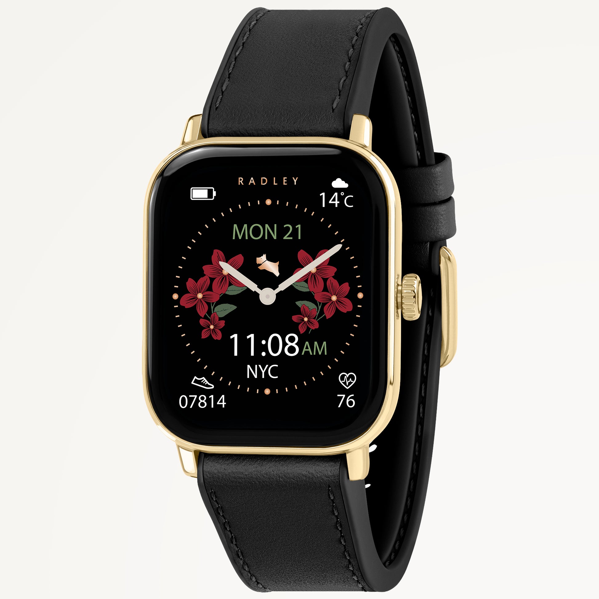 Series 56 Smartwatch With Leather Strap  Black - RYS56-2186