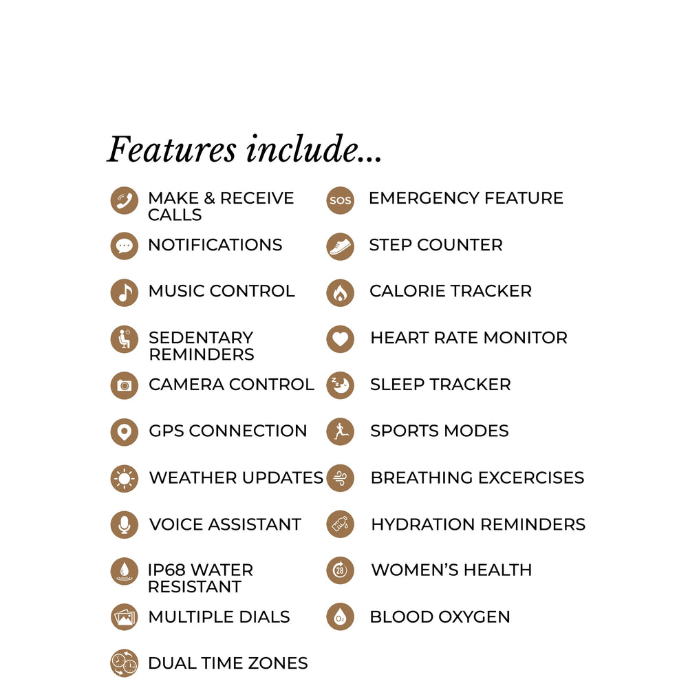 Series 56 Smart Watch With Leather Strap Cognac - RYS56-2206