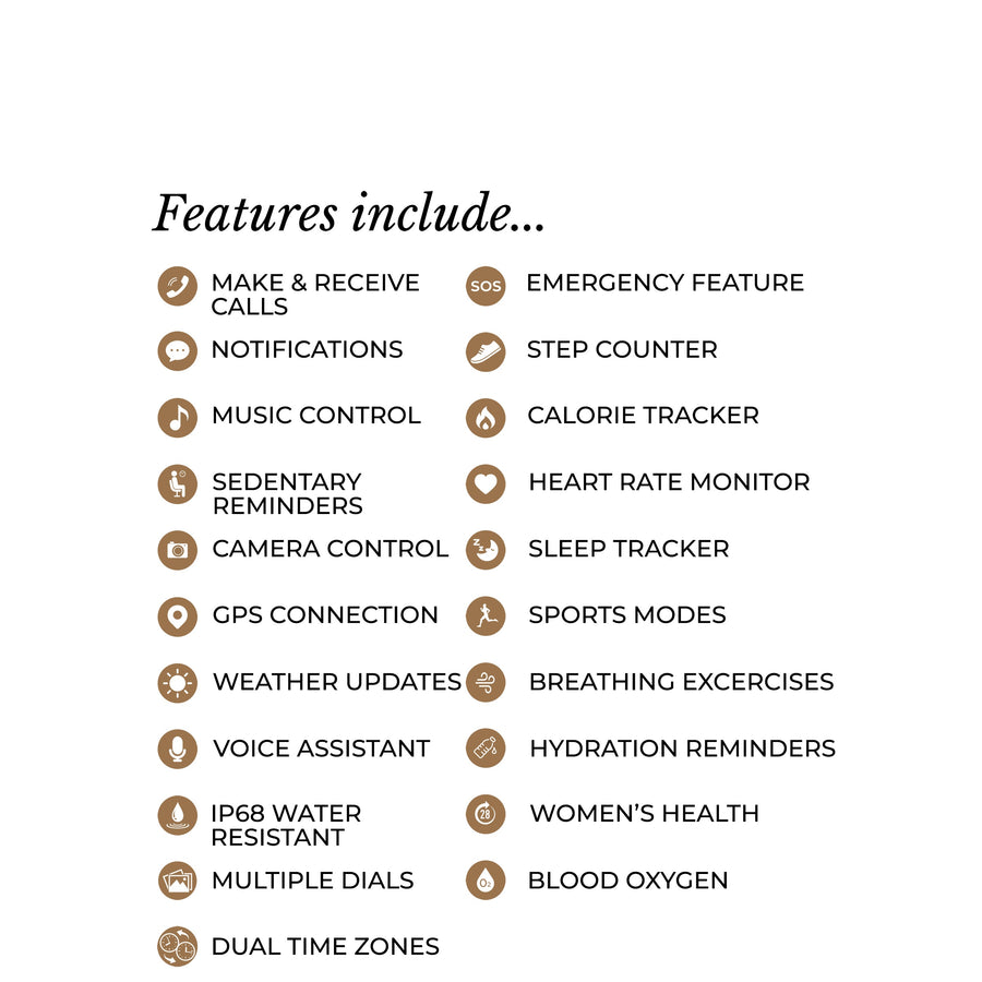 Series 56 Smart Watch With Leather Strap Cognac - RYS56-2206