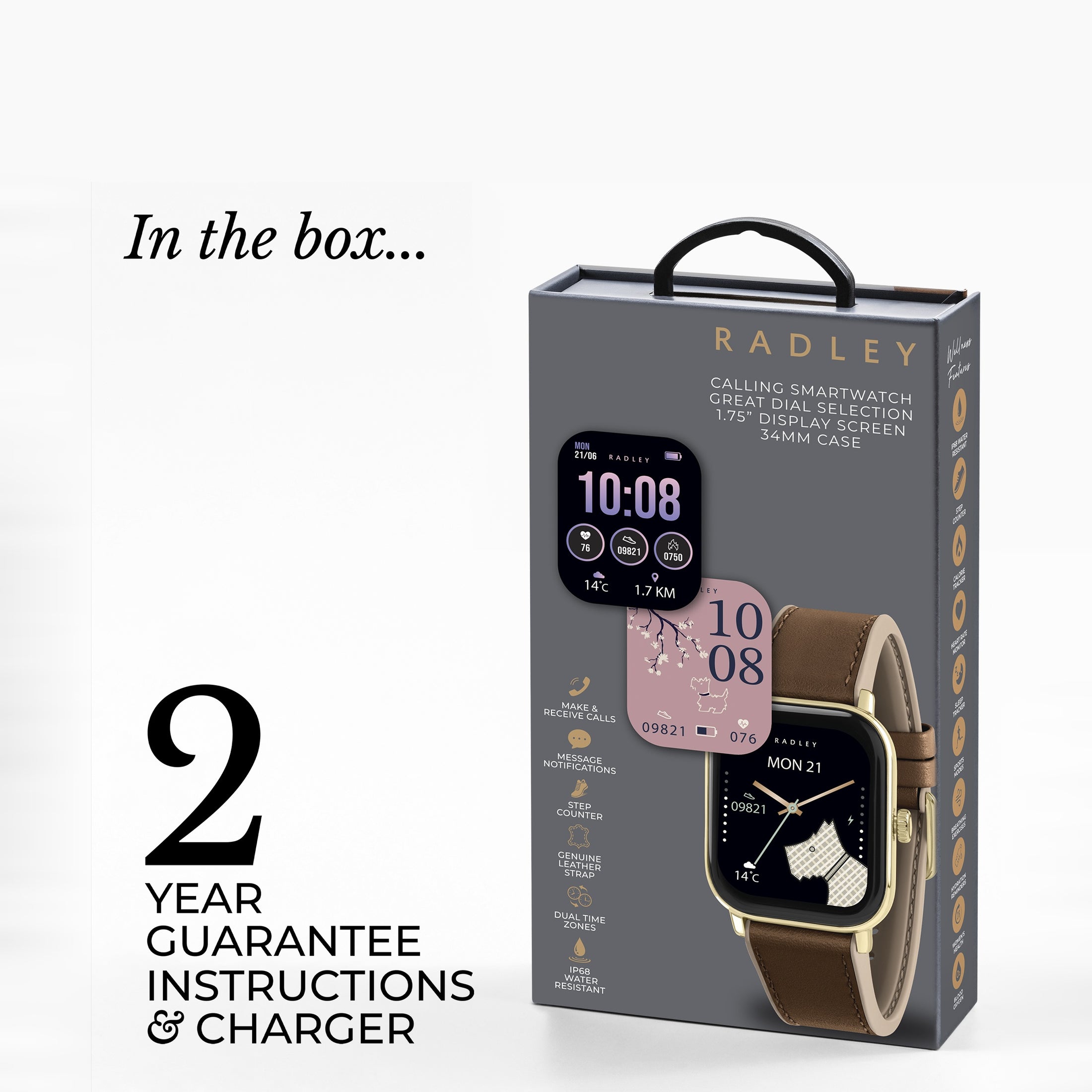 Series 56 Smart Watch With Leather Strap Cognac - RYS56-2206