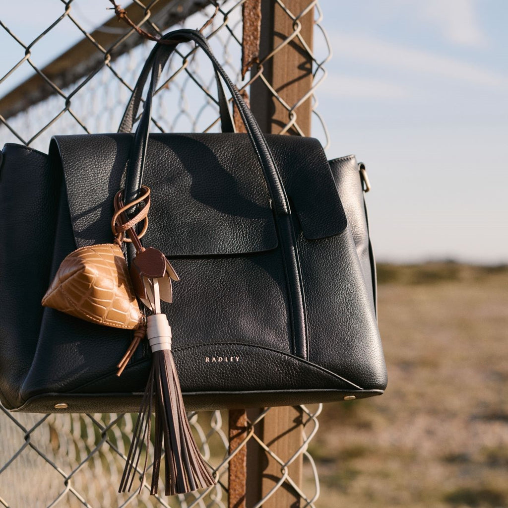 Triangle Street Small Bag Charm in Dark Butter - 112897