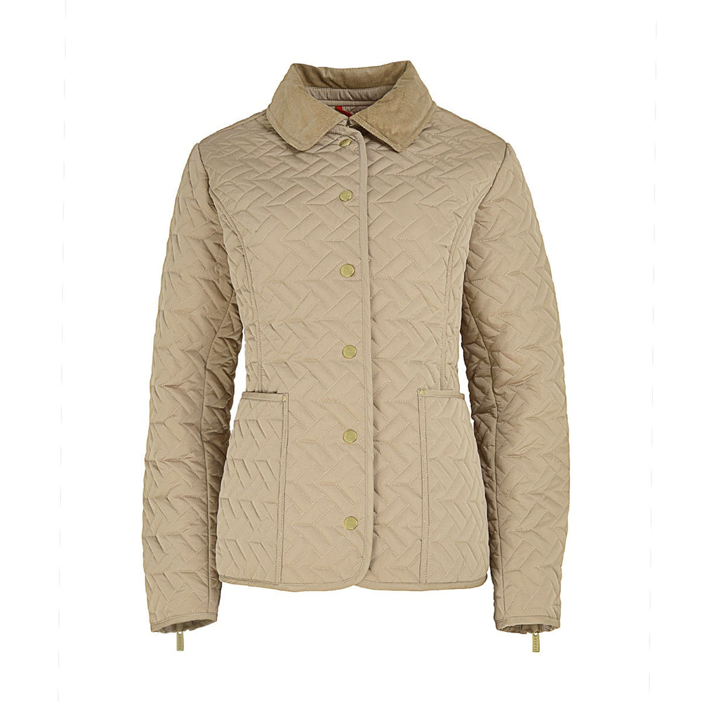 GEO QUILT SHORT SHORT LIGHTWEIGHT QUILTED COAT CAMEL