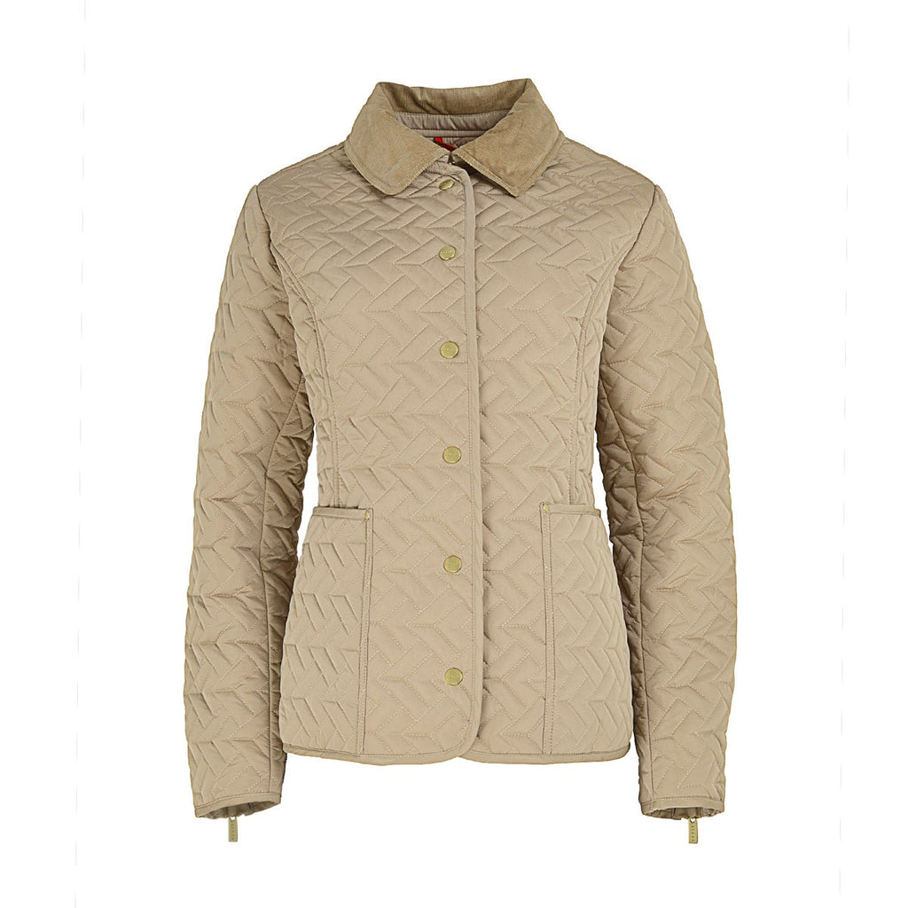 GEO QUILT SHORT SHORT LIGHTWEIGHT QUILTED COAT CAMEL