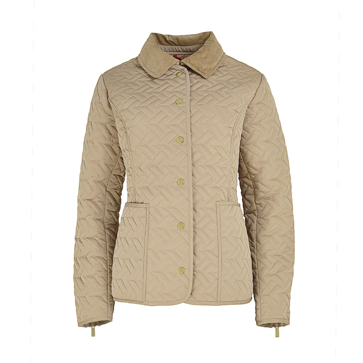 GEO QUILT SHORT SHORT LIGHTWEIGHT QUILTED COAT CAMEL