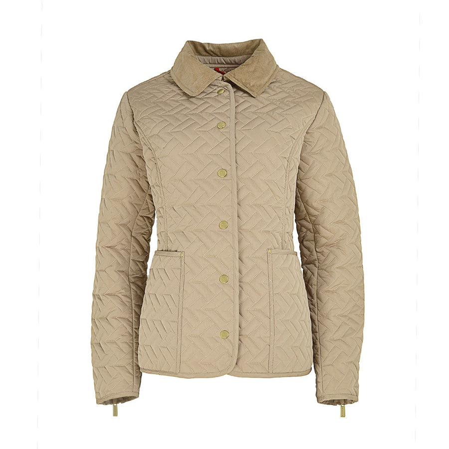 GEO QUILT SHORT SHORT LIGHTWEIGHT QUILTED COAT CAMEL