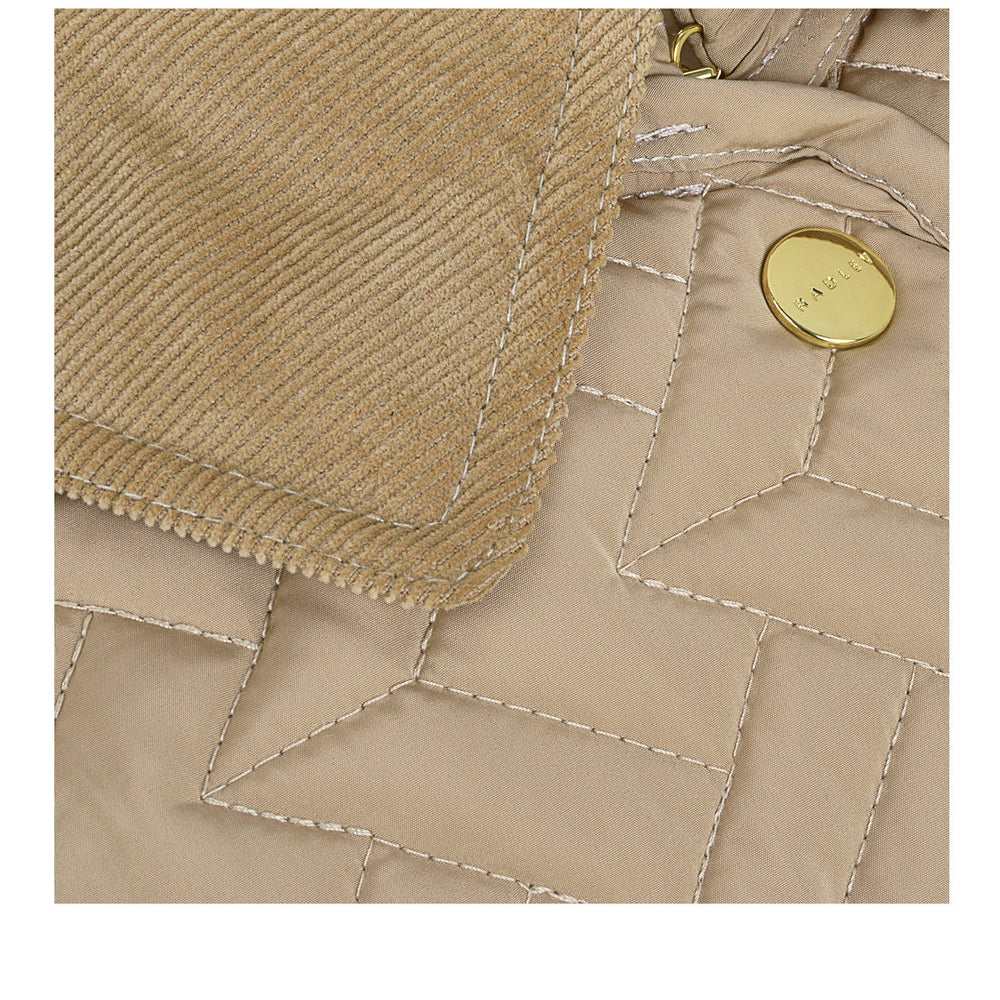 GEO QUILT SHORT SHORT LIGHTWEIGHT QUILTED COAT CAMEL