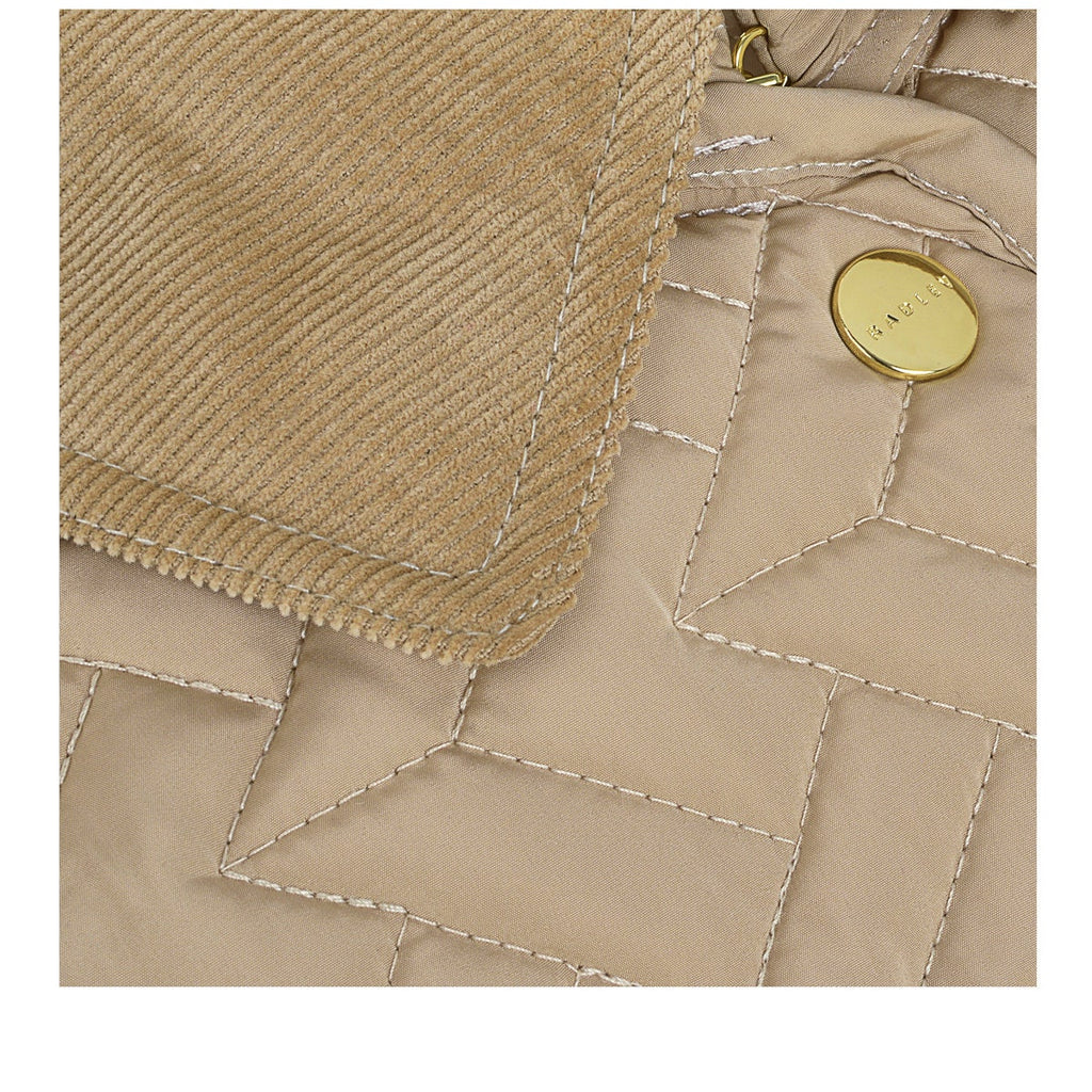 GEO QUILT SHORT SHORT LIGHTWEIGHT QUILTED COAT CAMEL