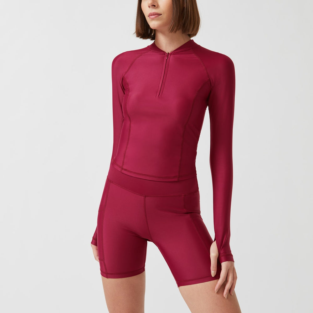 EYO HEIDI ZIP TOP MERLOT