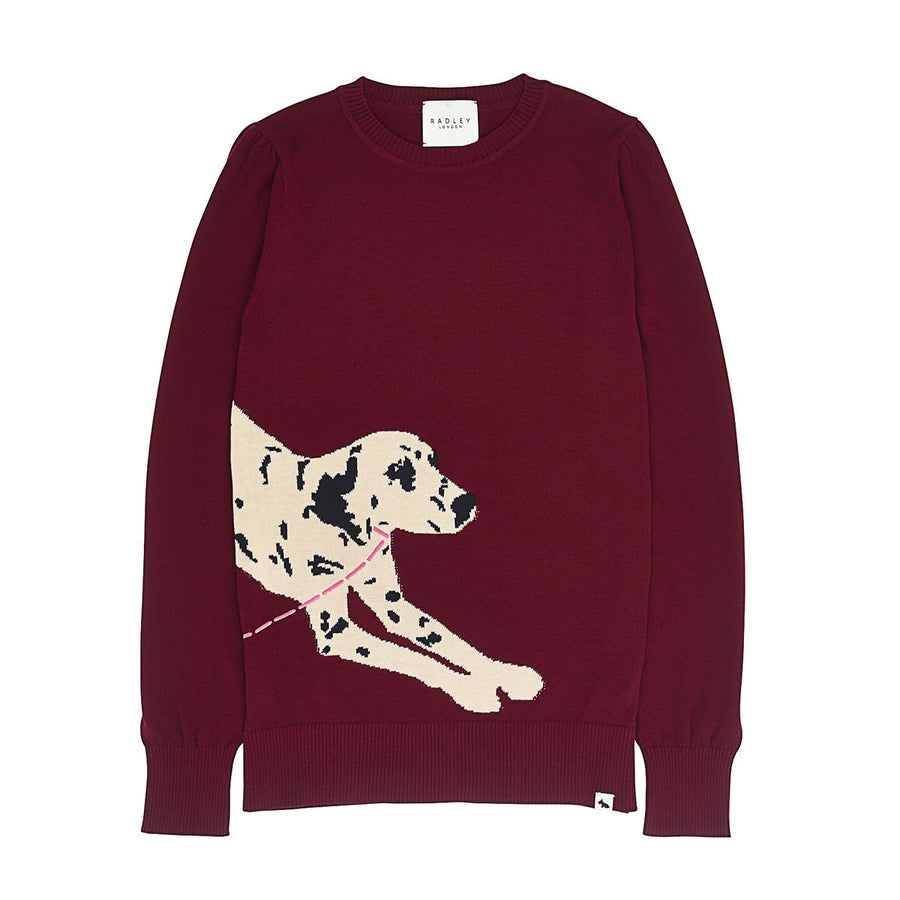 RADL DALMATIAN DOG JUMPER DARK CHERRY