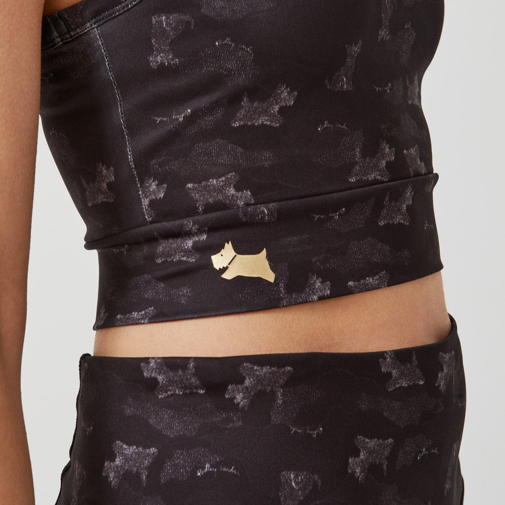 HEAD LONGLINE PRINTED BRA TOP CHARCOAL