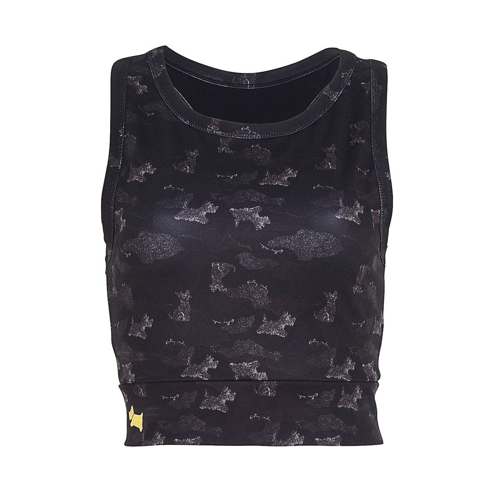 HEAD LONGLINE PRINTED BRA TOP CHARCOAL
