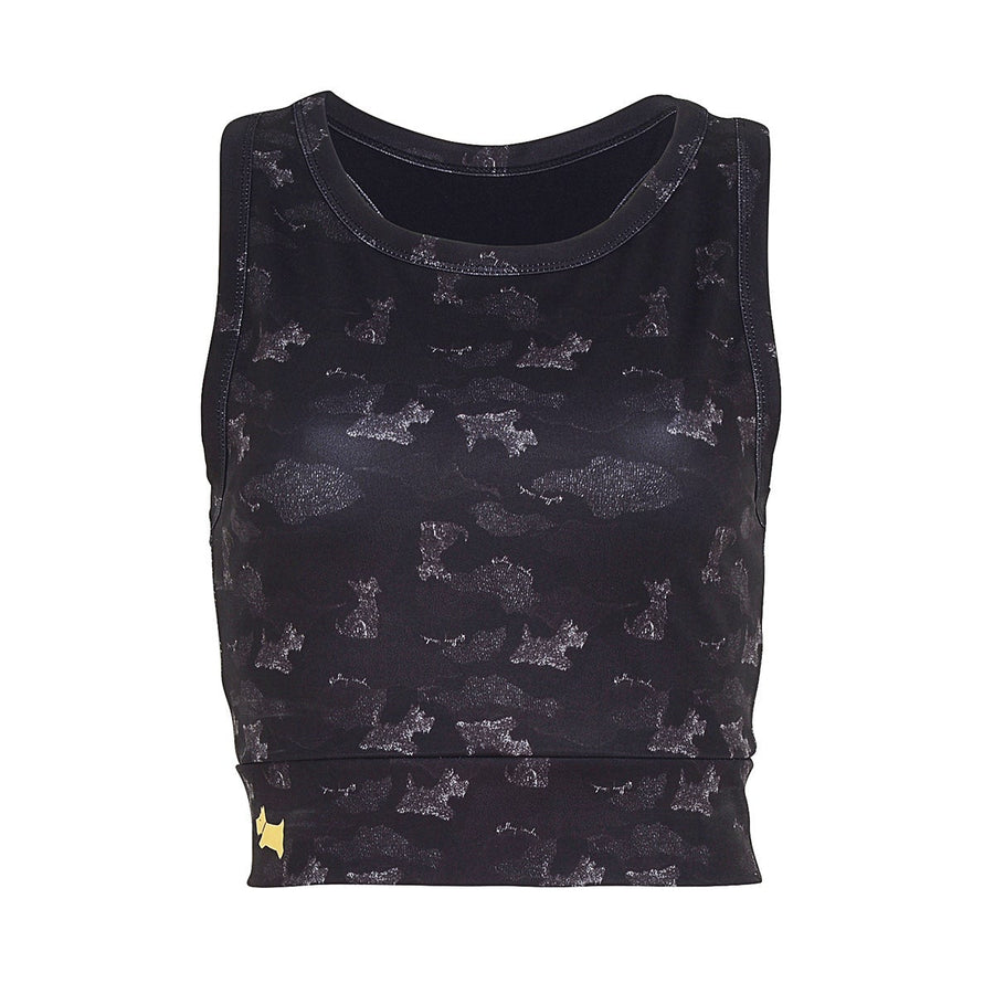 HEAD LONGLINE PRINTED BRA TOP CHARCOAL