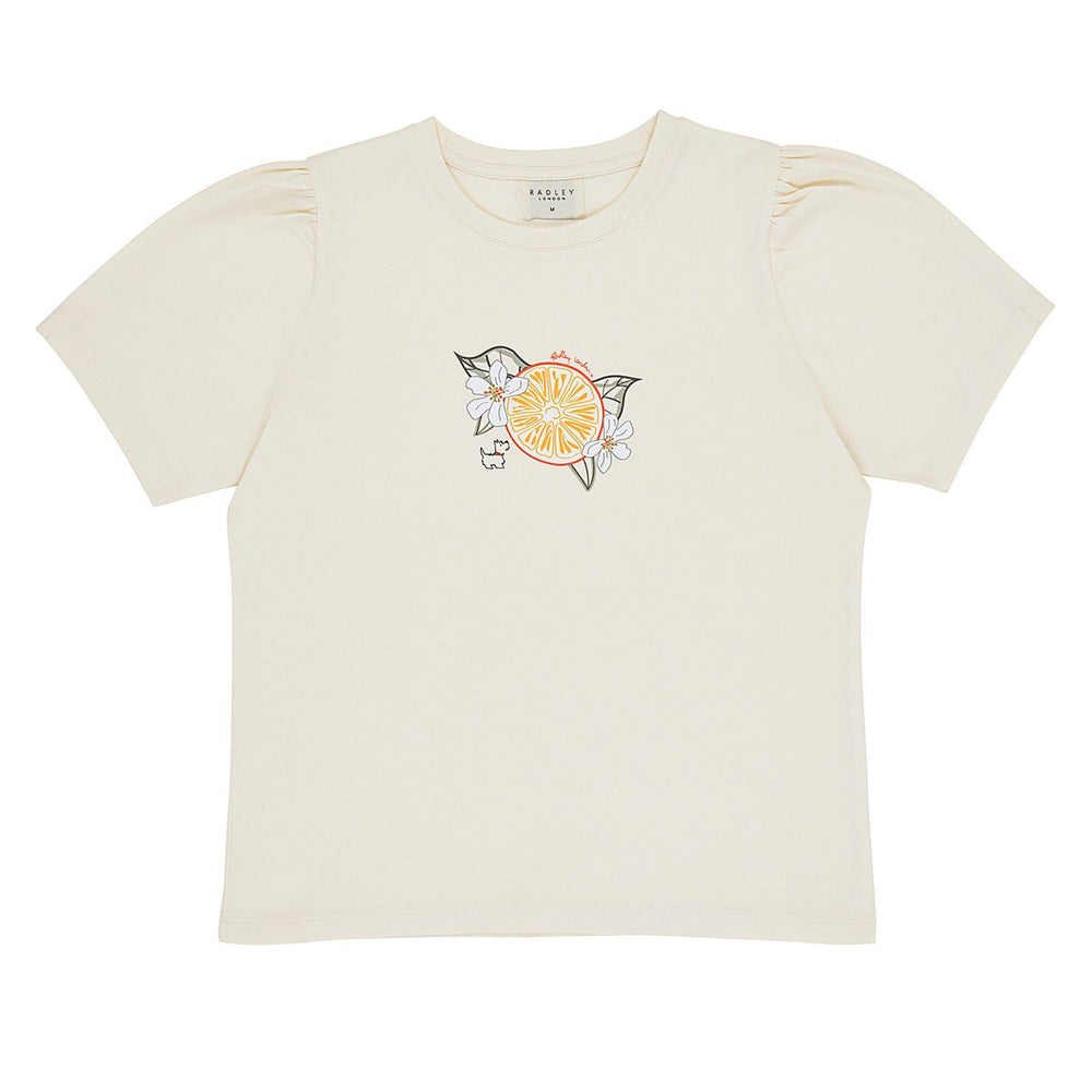 ORAN PLEAT SLEEVE T-SHIRT CREAM