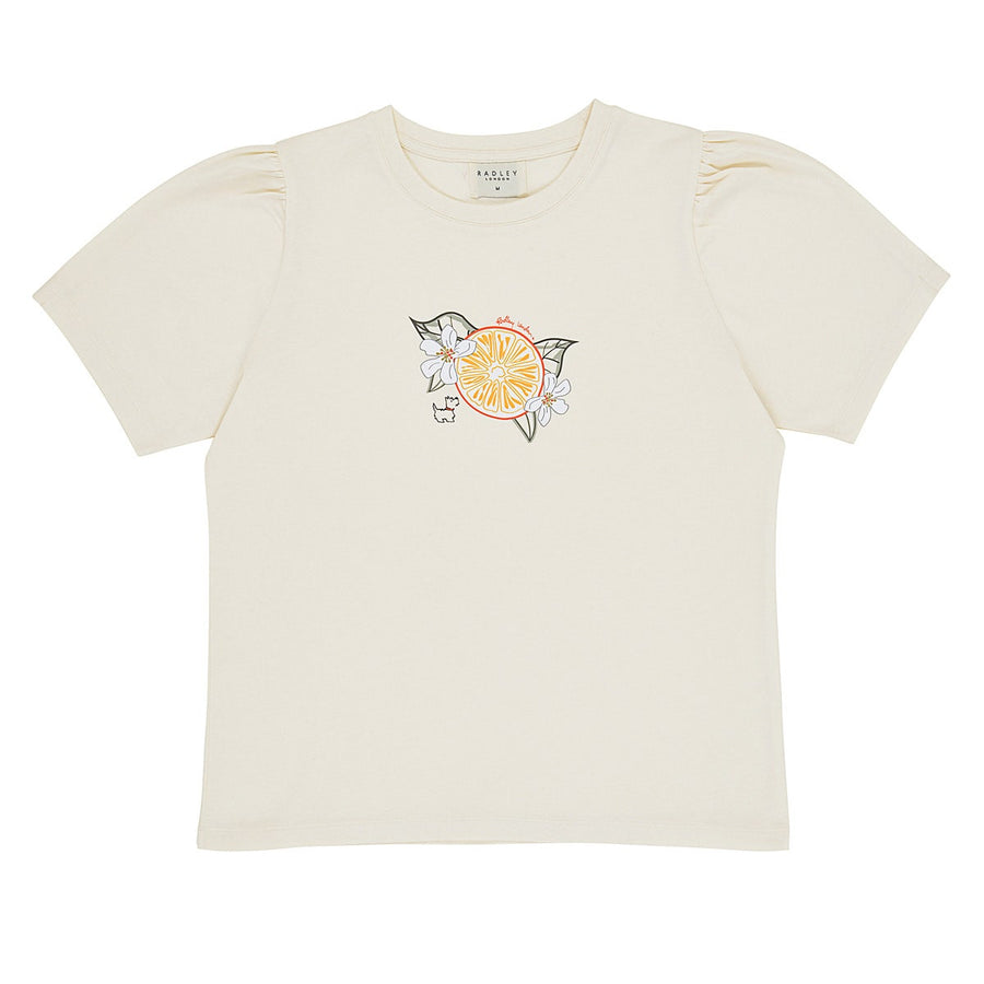 ORAN PLEAT SLEEVE T-SHIRT CREAM