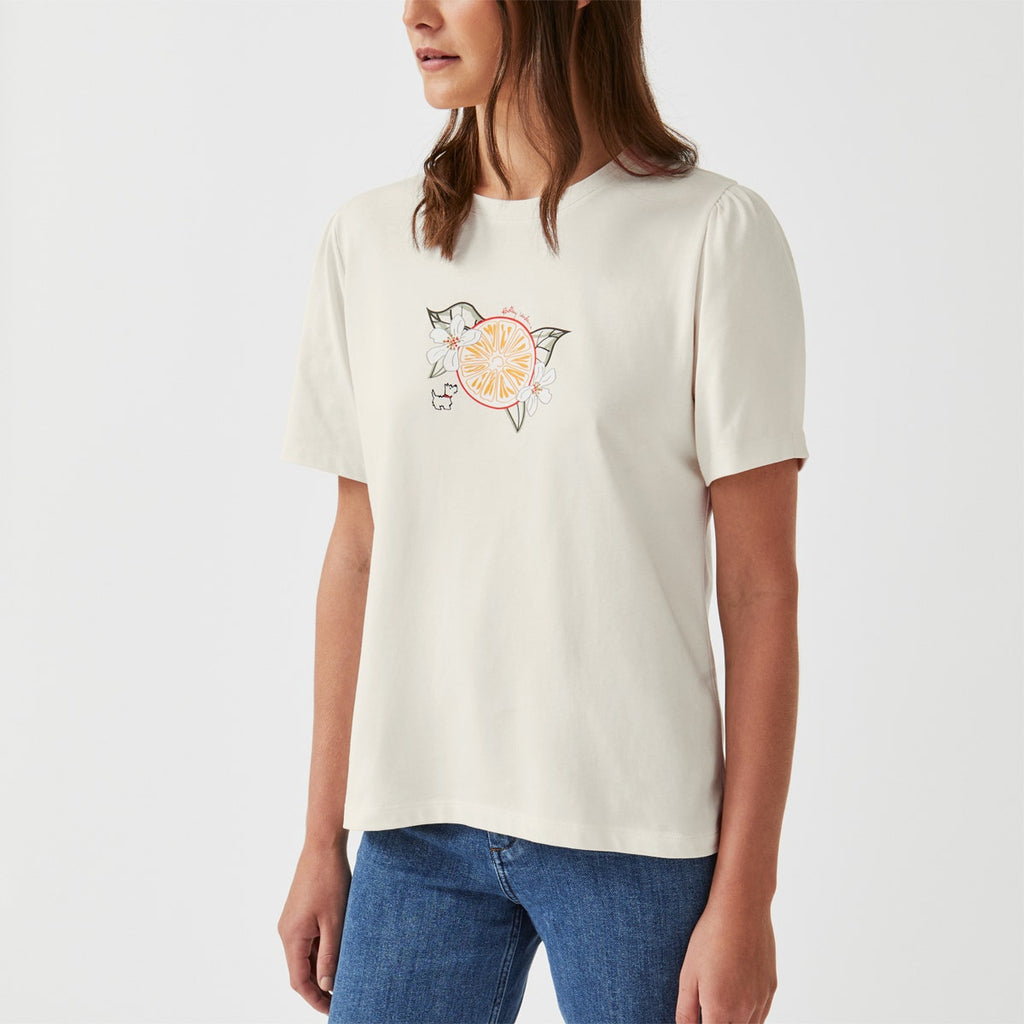 ORAN PLEAT SLEEVE T-SHIRT CREAM