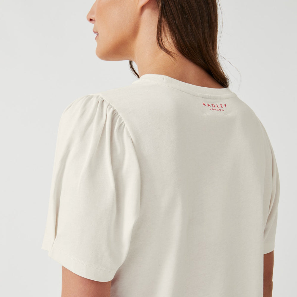 ORAN PLEAT SLEEVE T-SHIRT CREAM