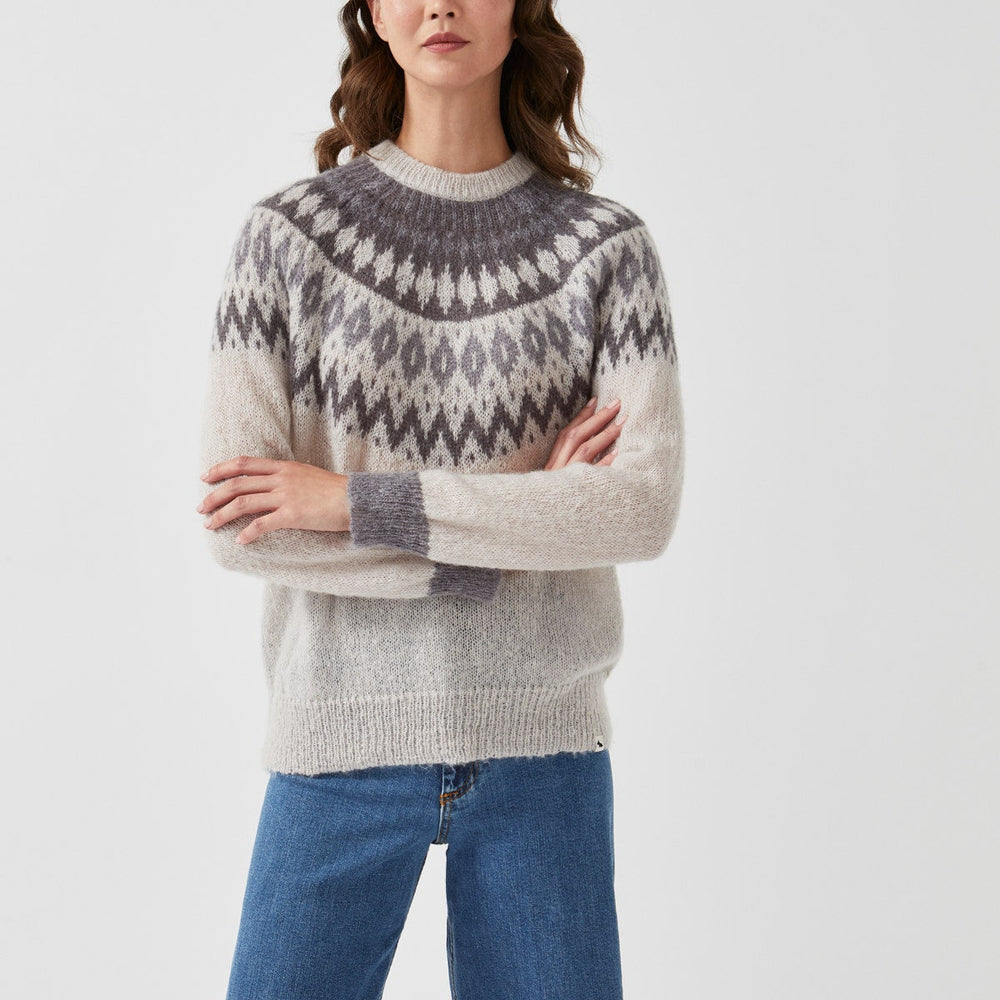 BRUS HED FAIR ISLE YOKE JUMPER CREAM