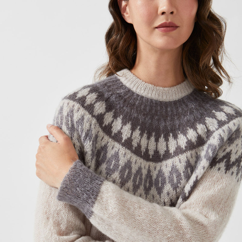 BRUS HED FAIR ISLE YOKE JUMPER CREAM