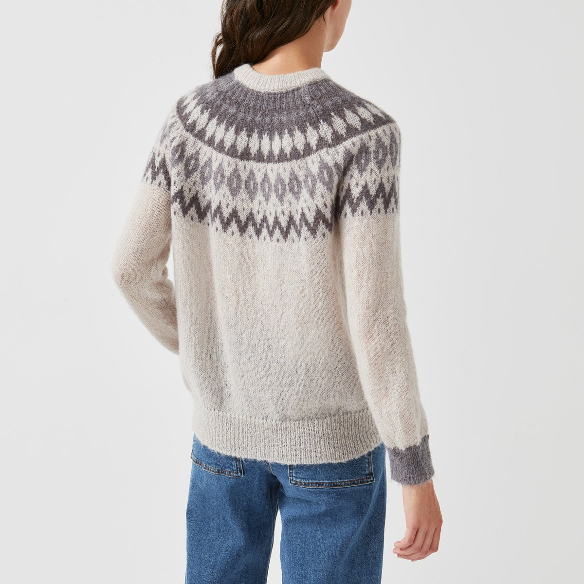 BRUS HED FAIR ISLE YOKE JUMPER CREAM