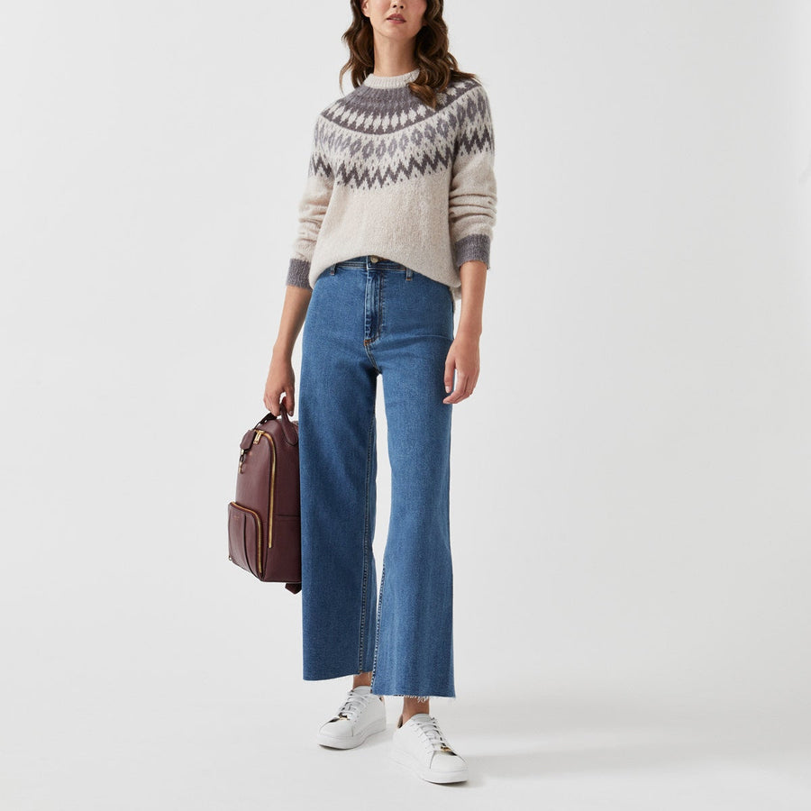 BRUS HED FAIR ISLE YOKE JUMPER CREAM