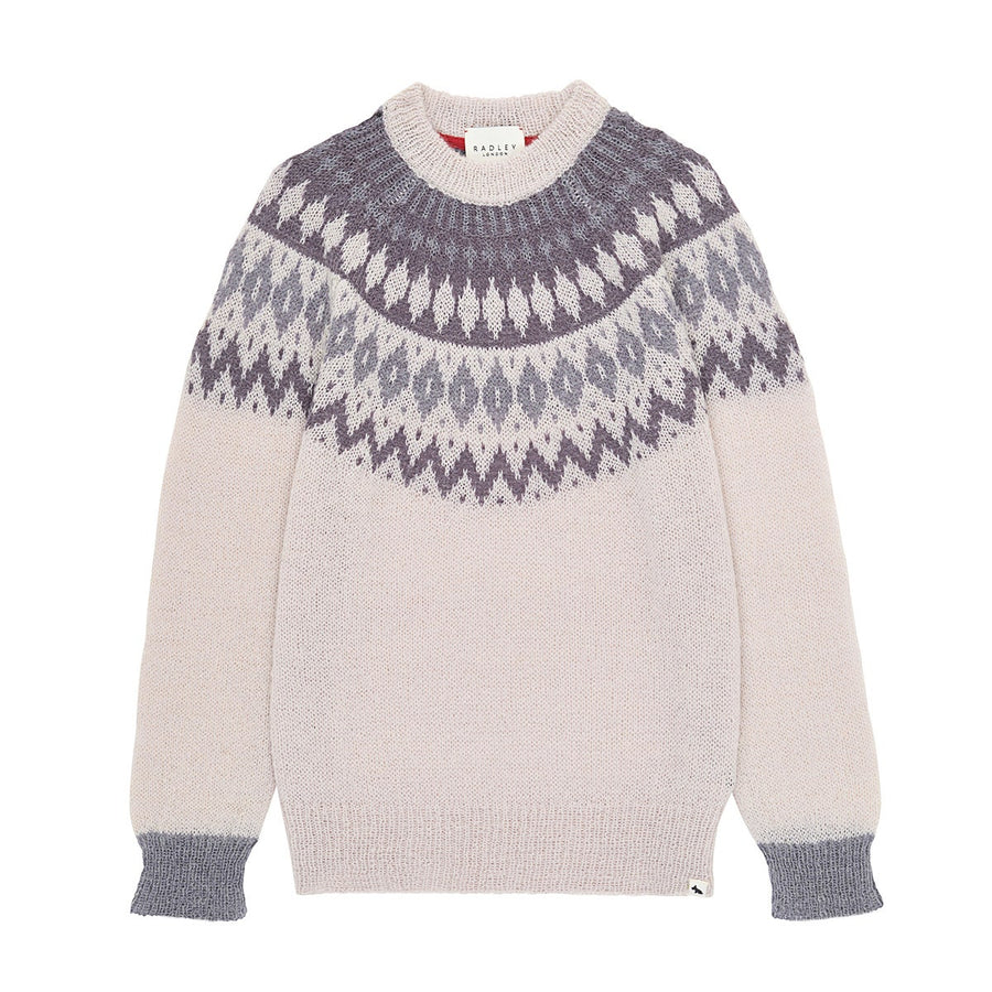 BRUS HED FAIR ISLE YOKE JUMPER CREAM