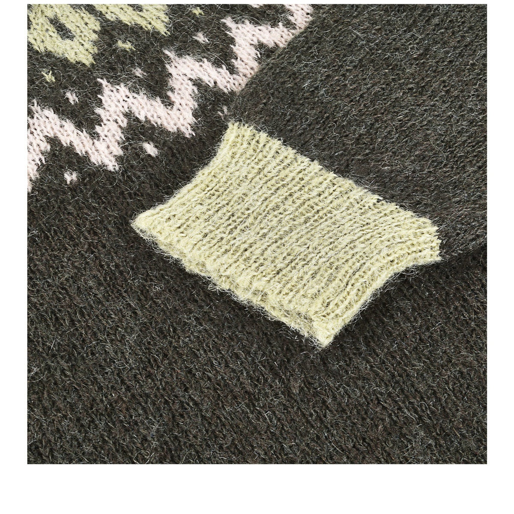 BRUS HED FAIR ISLE YOKE JUMPER GREEN
