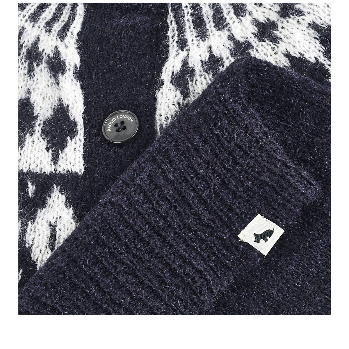 BRUS HED FAIR ISLE YOKE CARDIGA BLACK