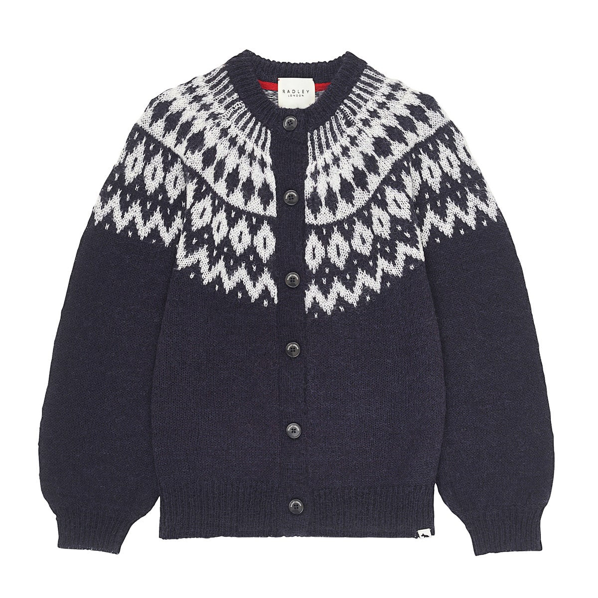 BRUS HED FAIR ISLE YOKE CARDIGA BLACK