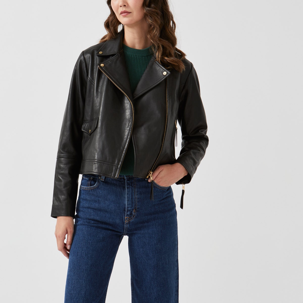 DUKES PLACE LEATHER BIKER BLACK